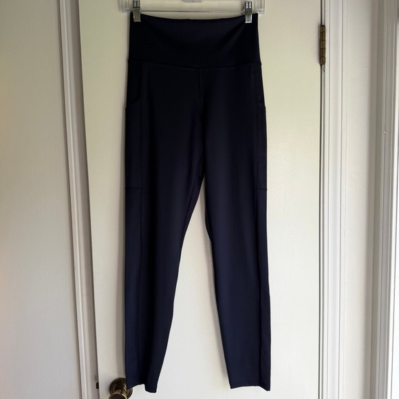 Tommy John Pants - Tommy John Womens Navy Blue High Rise Pocket Leggings Size Medium Activewear
